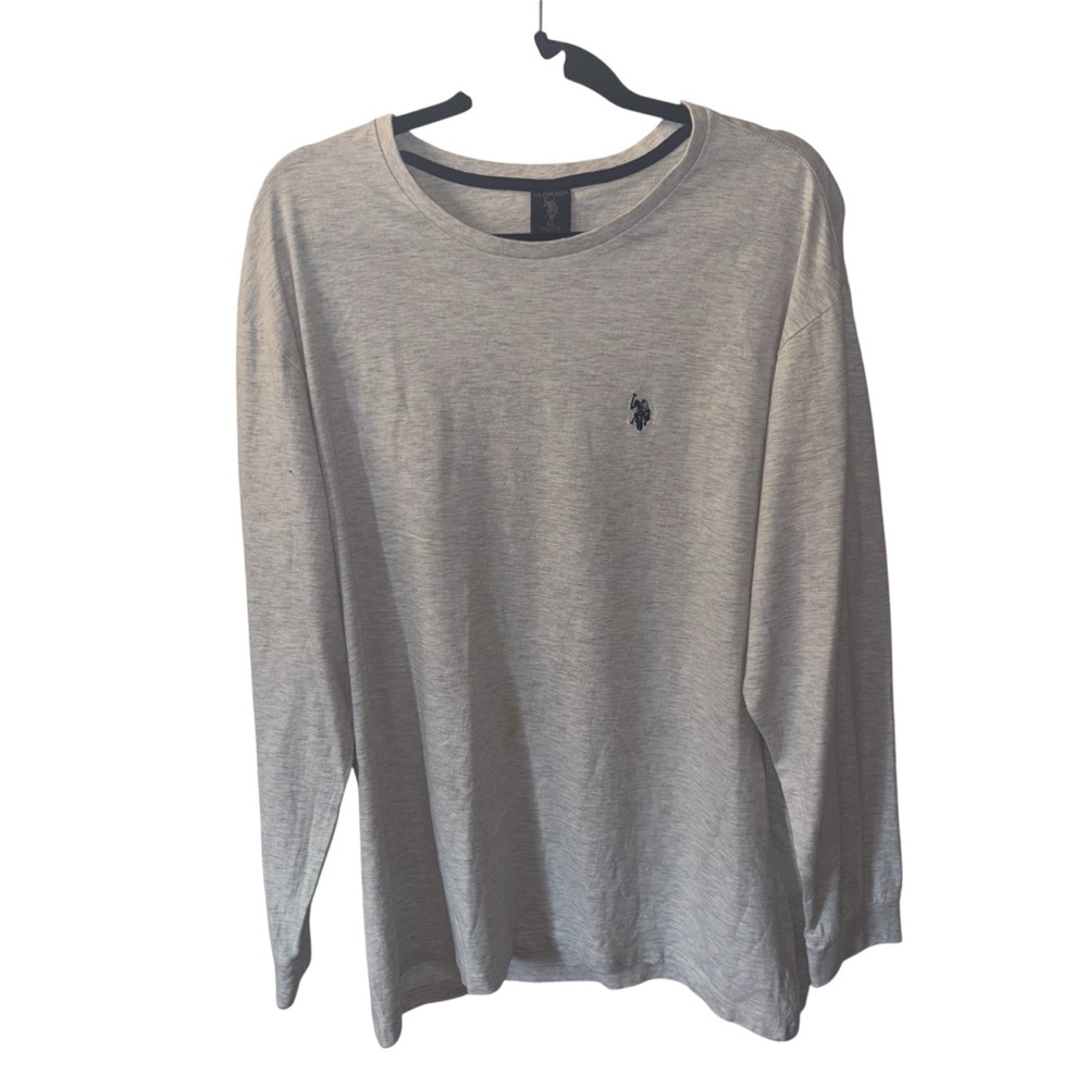U.S. Polo Assn Long Sleeved Tee Men’s XL  Crew Neck Gray with Navy Logo